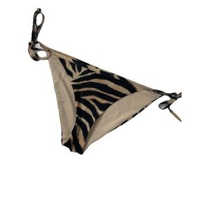 H&M Animal Print Brown Women's 12 Tie Side Bikini Bottom Swim Suit